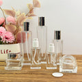 Clear Glass Lotion Bottle and Cream Jar
