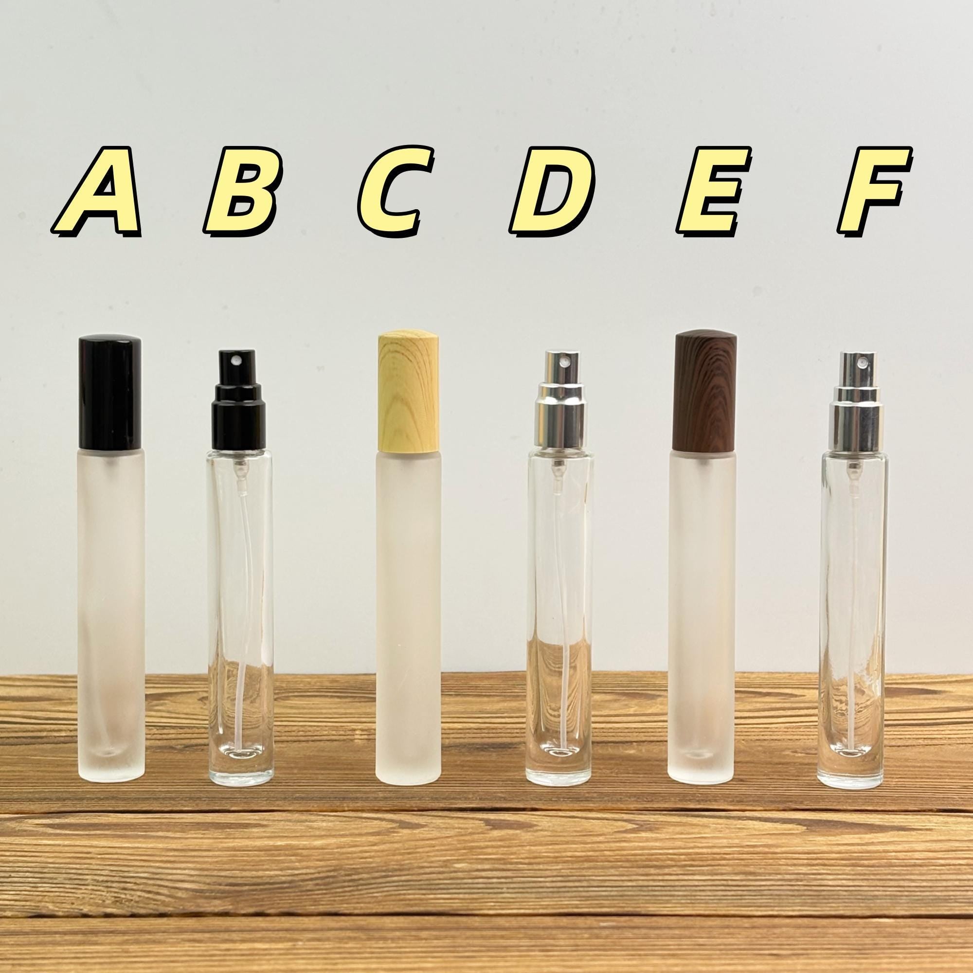 Minimalist Clear & Frosted Glass Spray Bottle with Plastic Caps