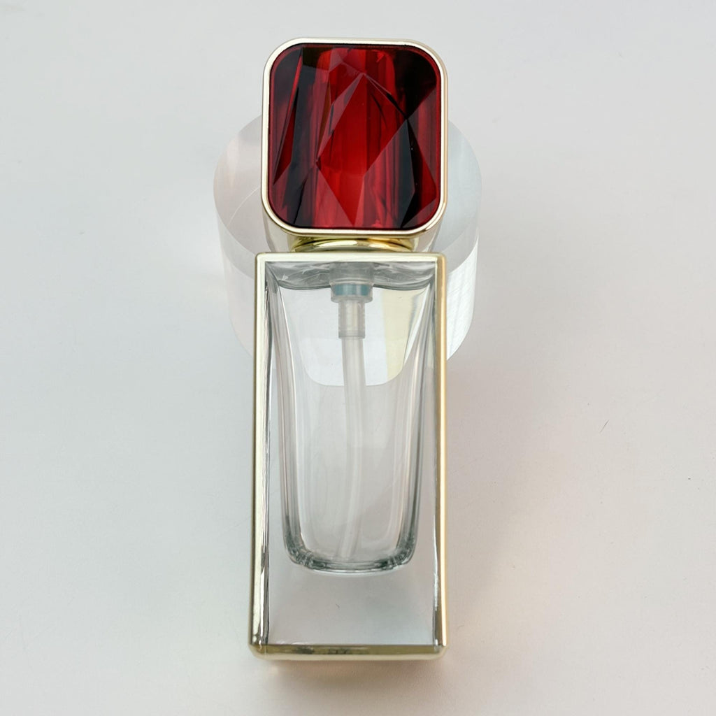Gilded-Accent Square Glass Lotion Bottles