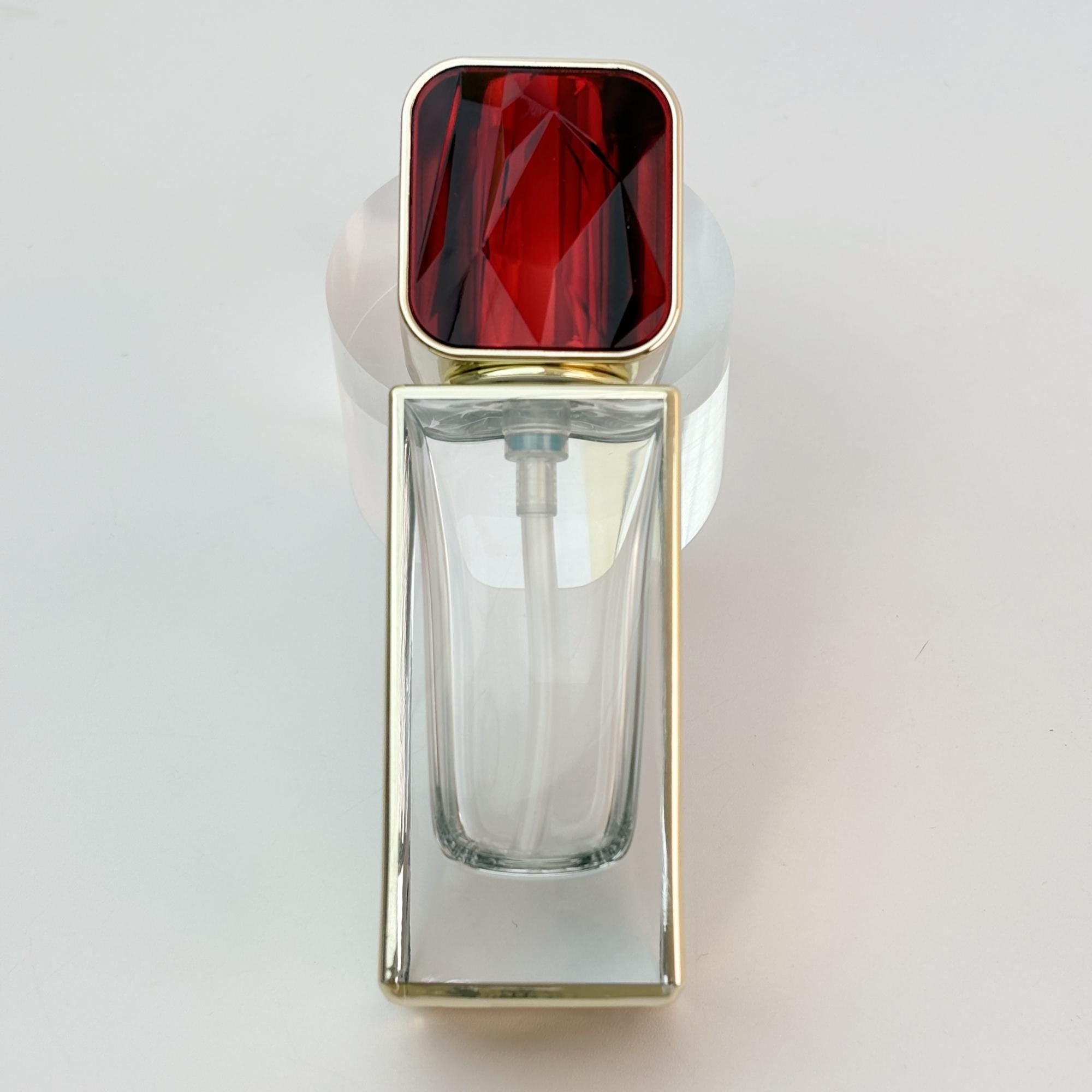 Gilded-Accent Square Glass Lotion Bottles