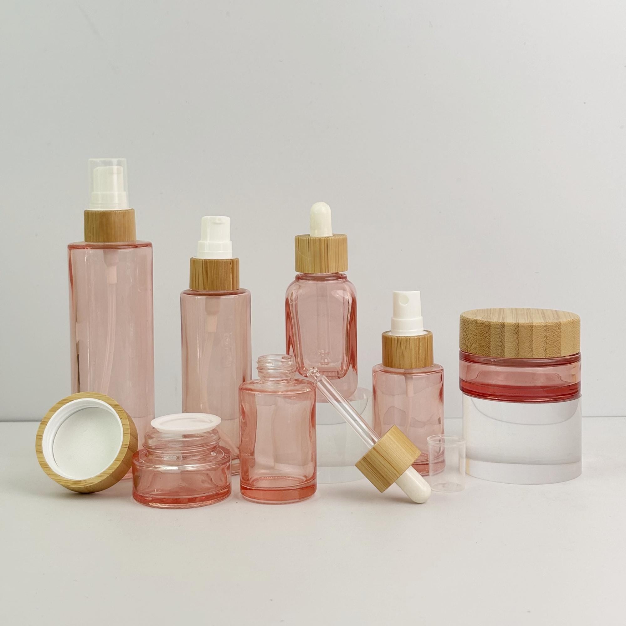 Pink Glass Cosmetic Container