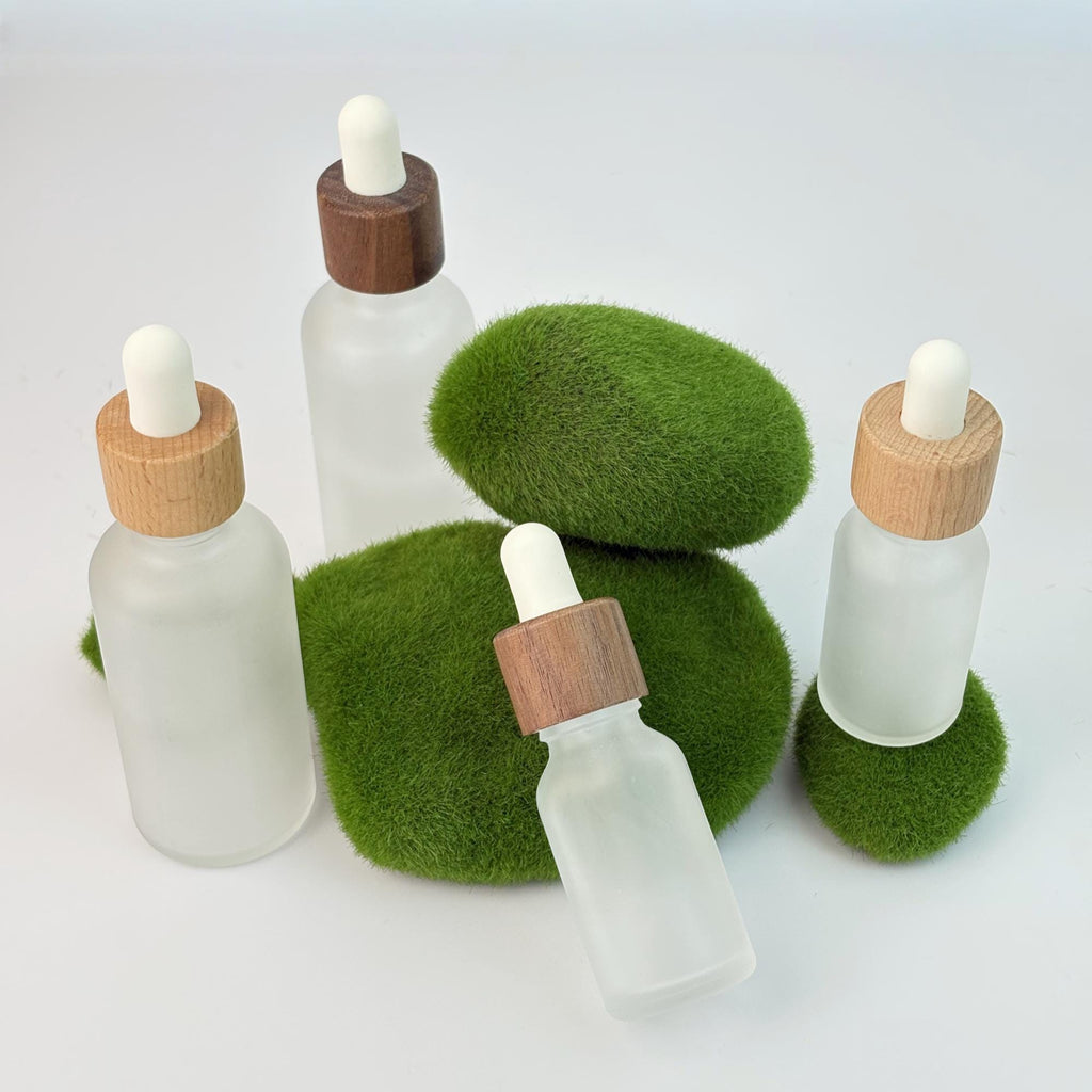 Empty Frosted Glass Dropper Bottles