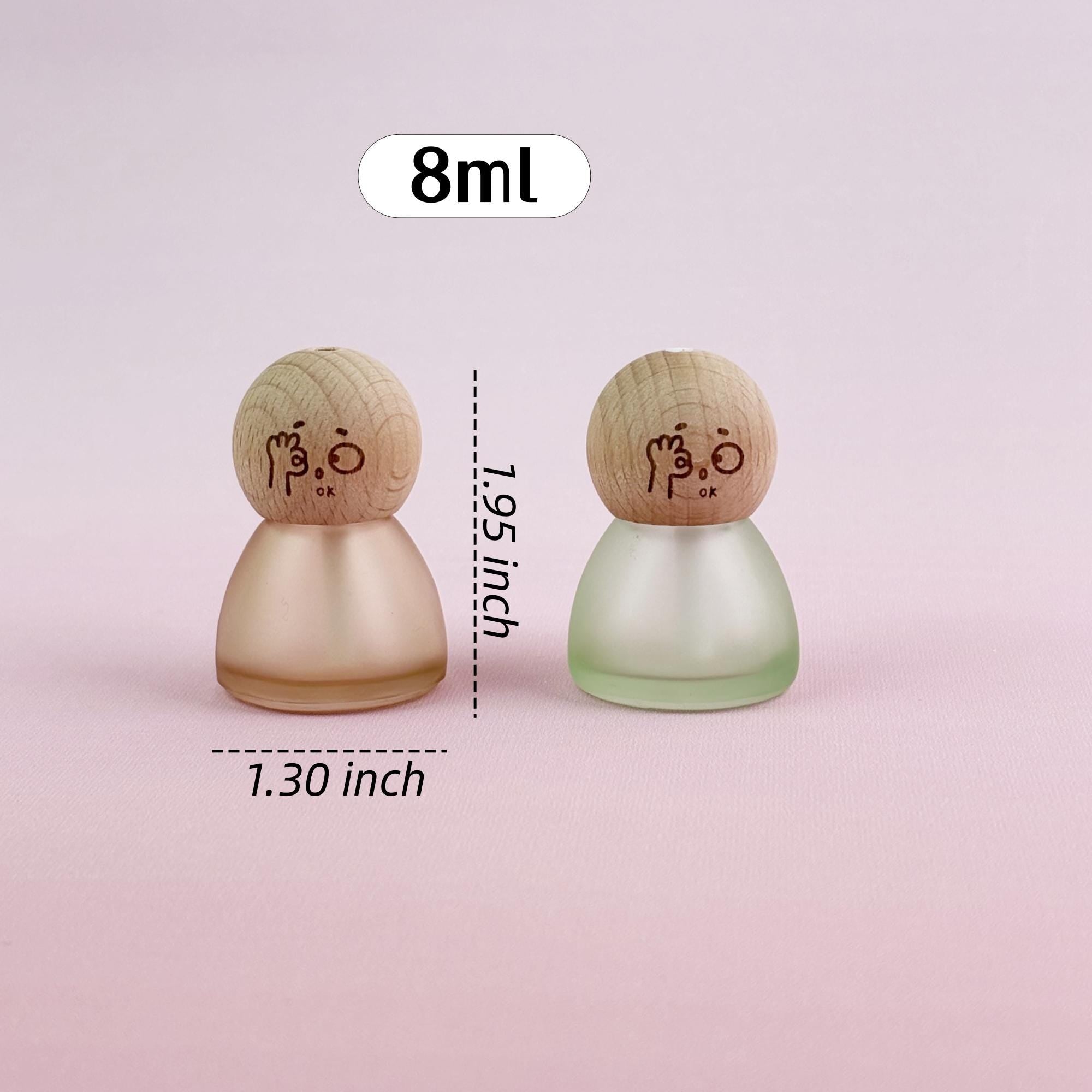 8ml Solid Frosted Glass Aromatherapy Diffusers with Wooden Cap
