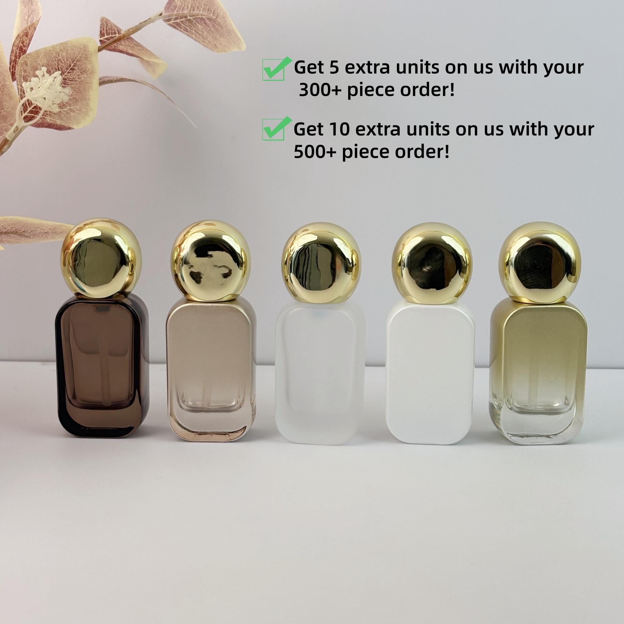 Gradient Glass Lotion Bottles with Gold Pumps