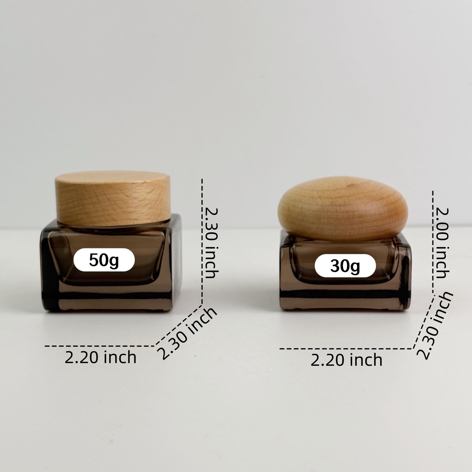 Square Glass Cream Jars with Multiple Cap