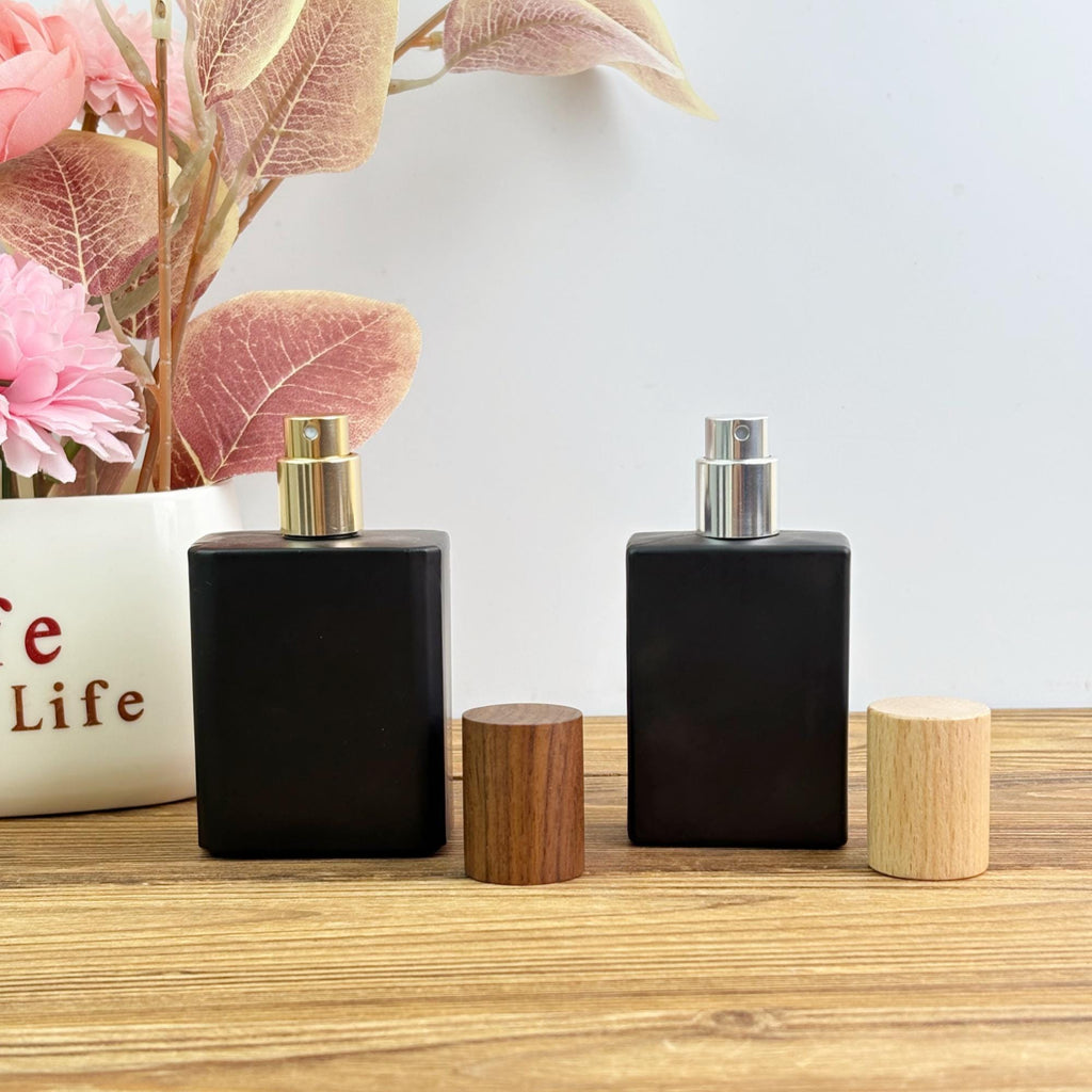 Matte Black Glass Perfume Bottle