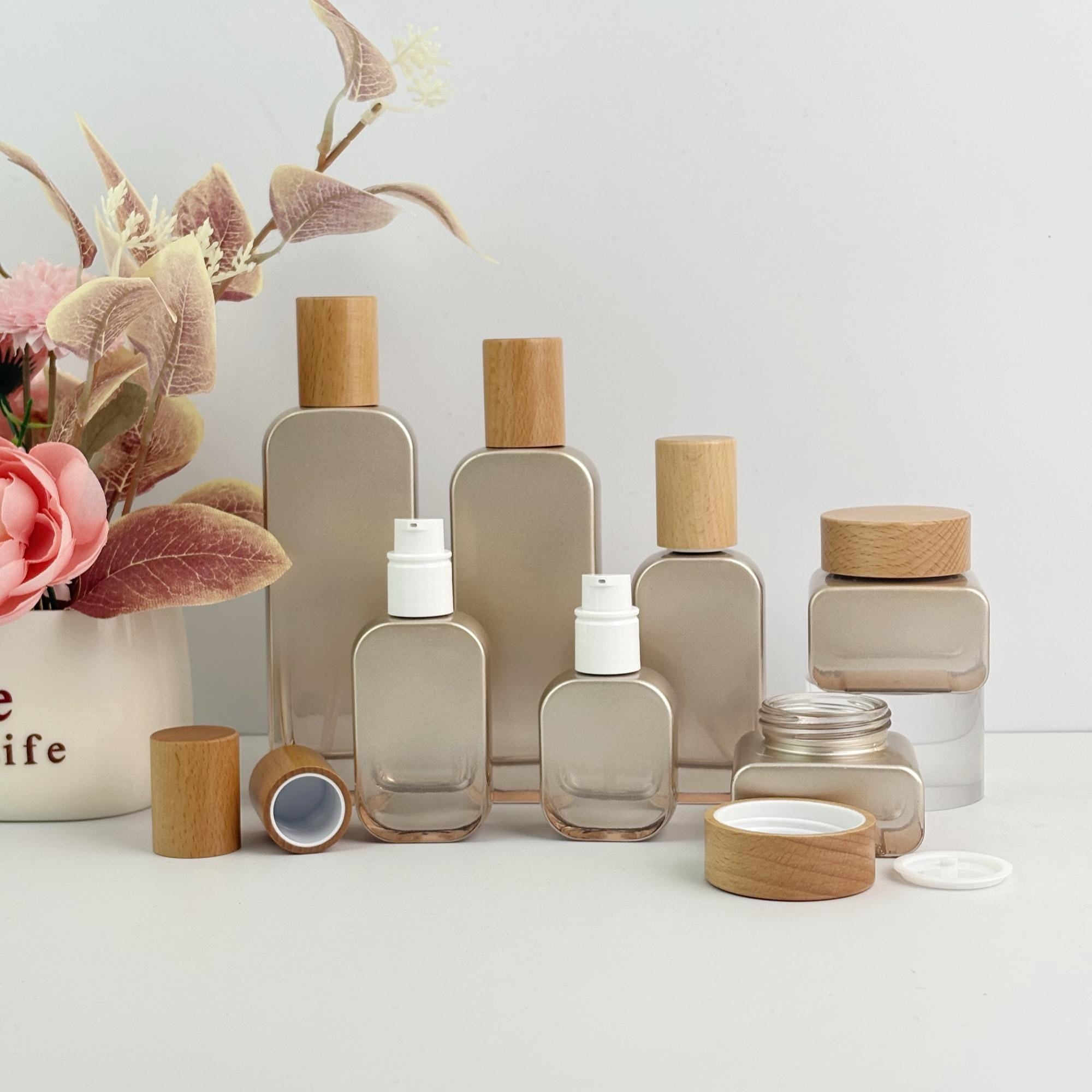 Luxury Glass Cosmetic Containers