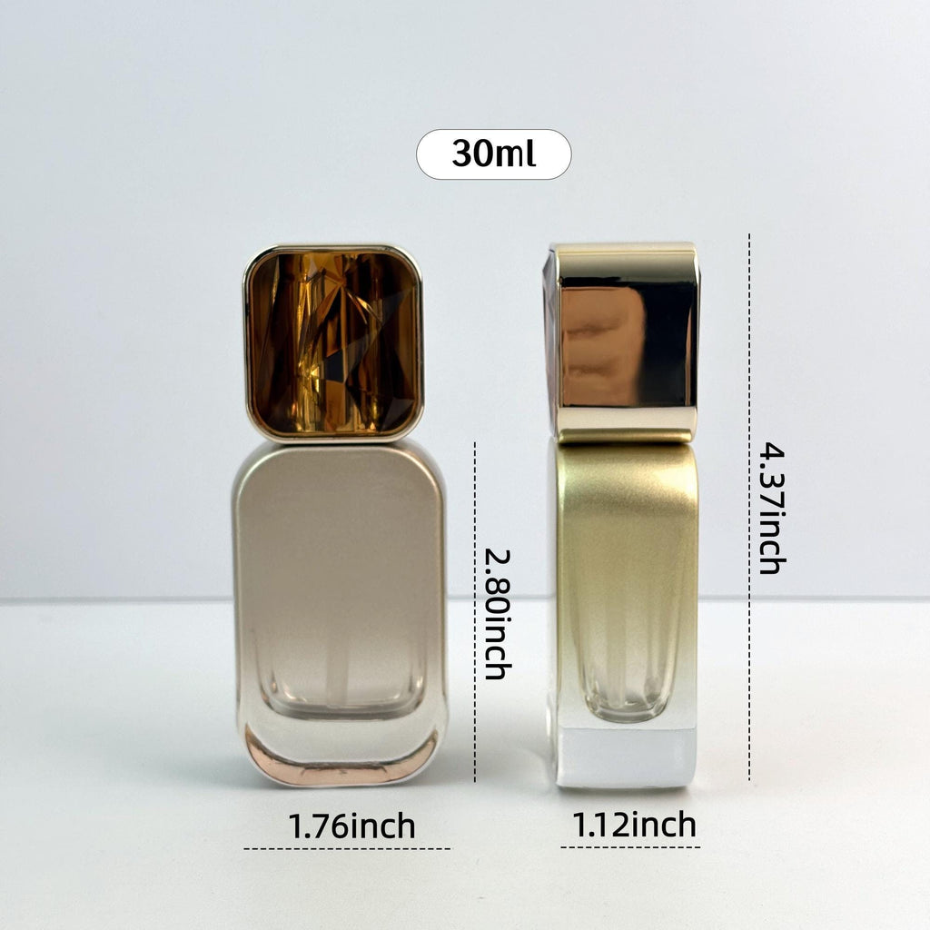 30ml Luxury Square Cosmetic Bottles with Gem Caps