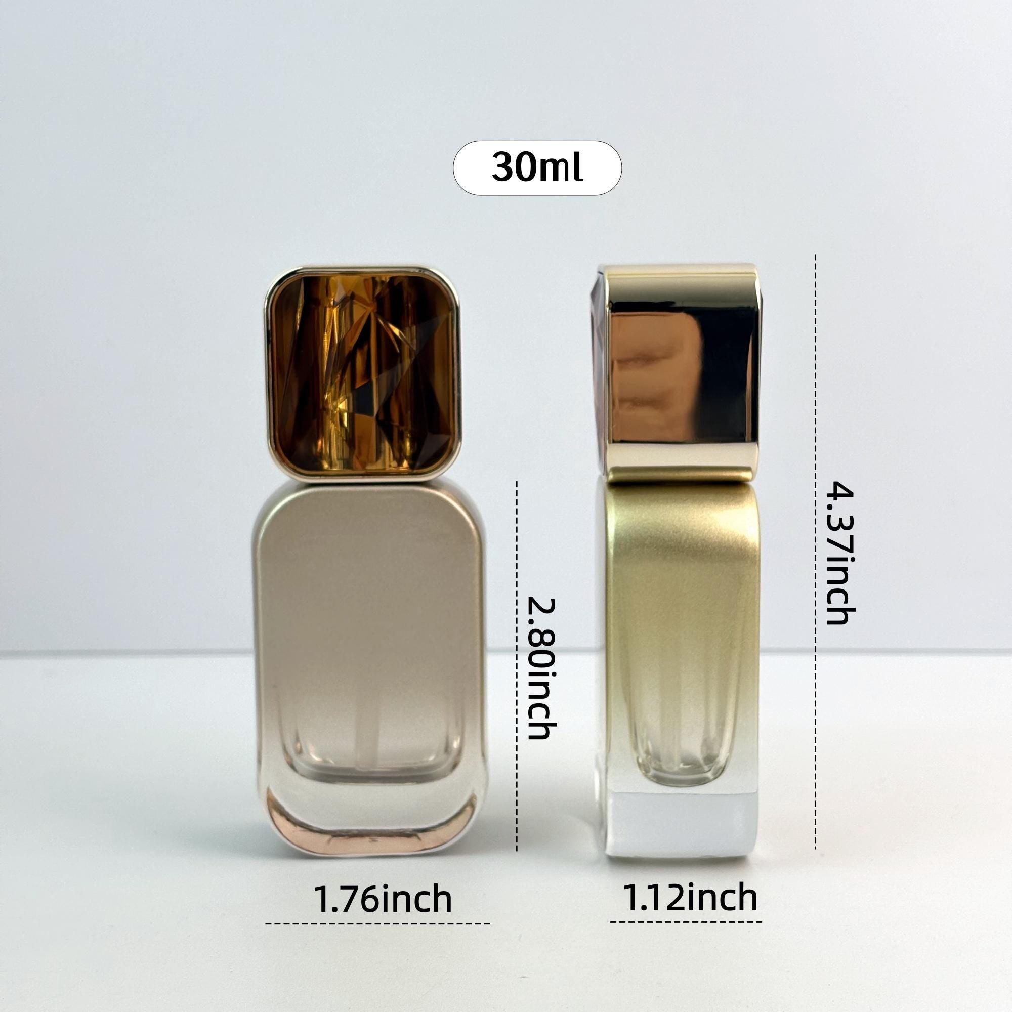 30ml Luxury Square Cosmetic Bottles with Gem Caps