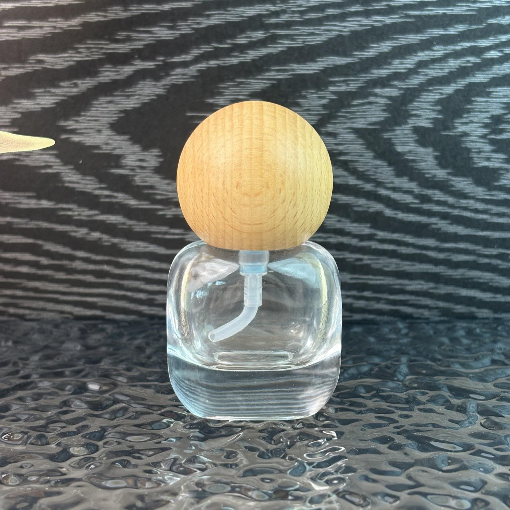 30ml Handmade Wooden Cap Glass Cosmetic Containers