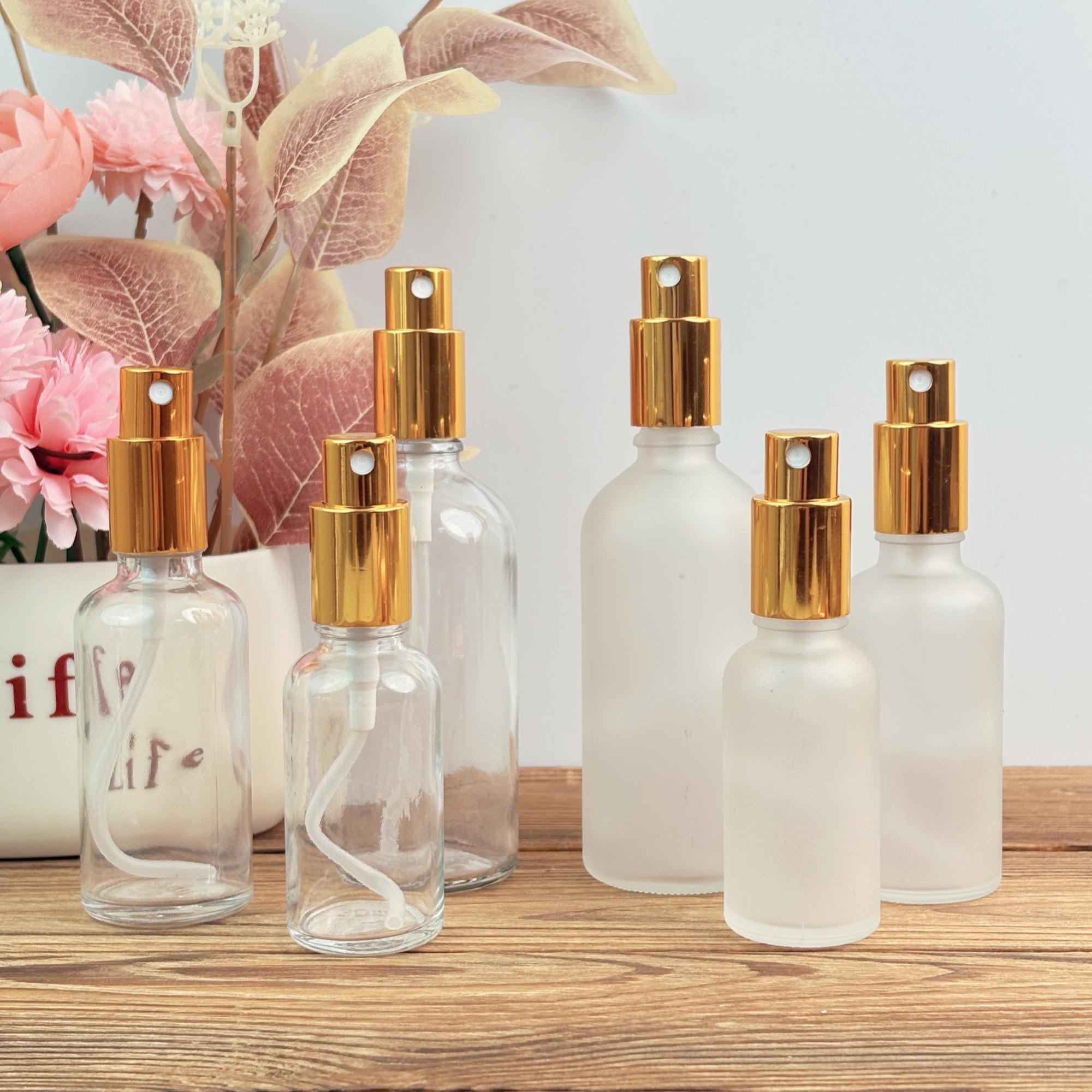 30ml 50ml 100ml Frosted & Clear Glass Spray Bottle