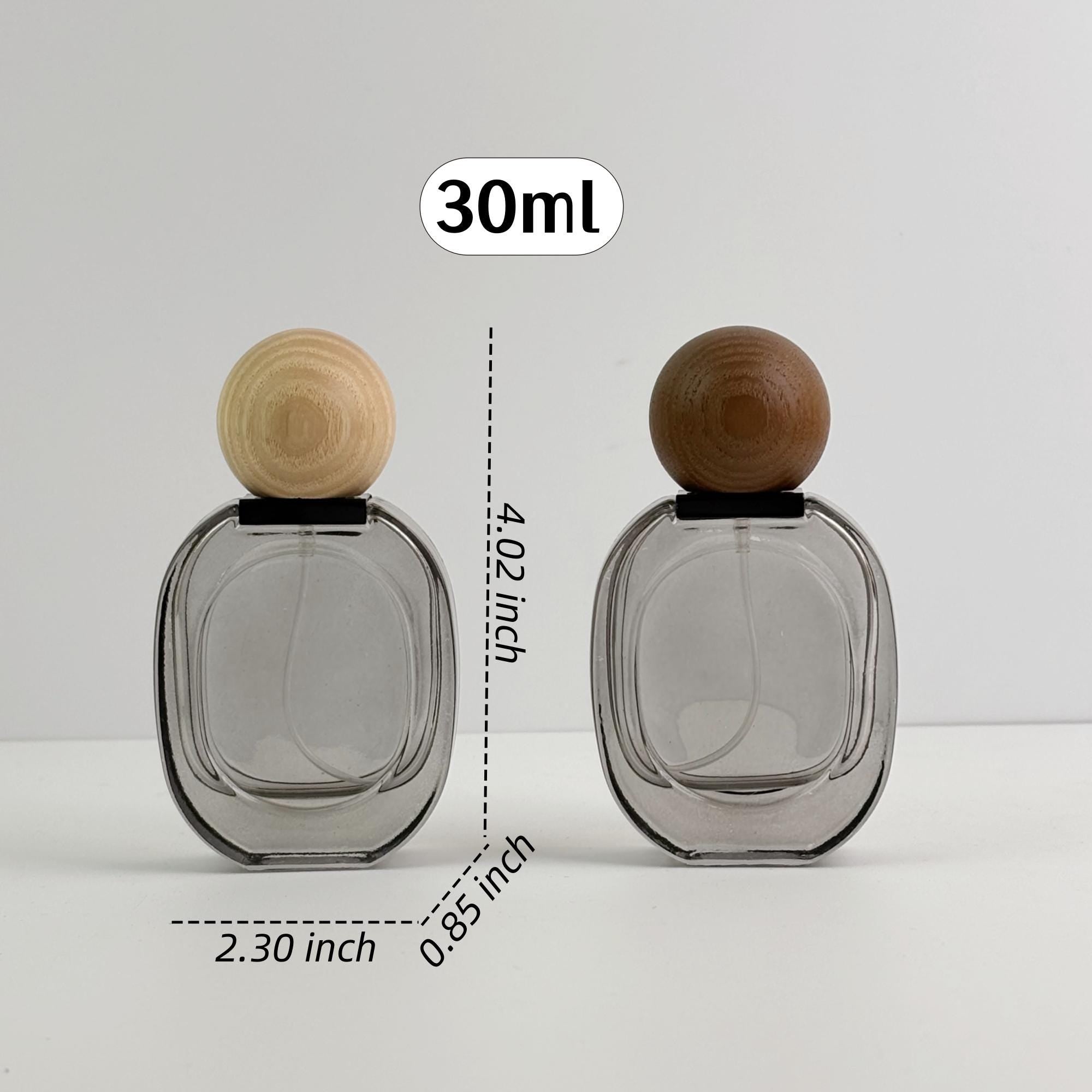 Empty Clear Black Glass Spray Bottles with Wooden Caps