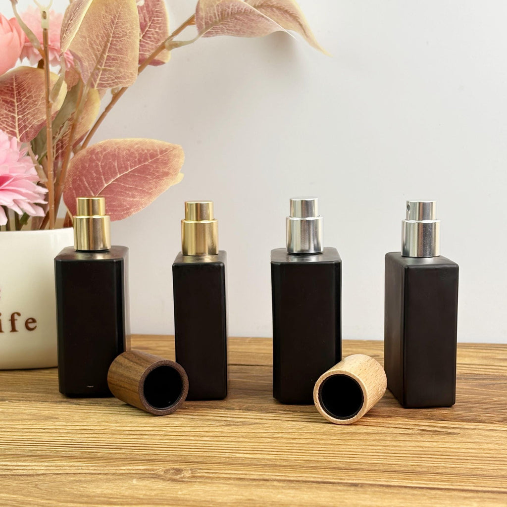 Matte Black Glass Perfume Bottle