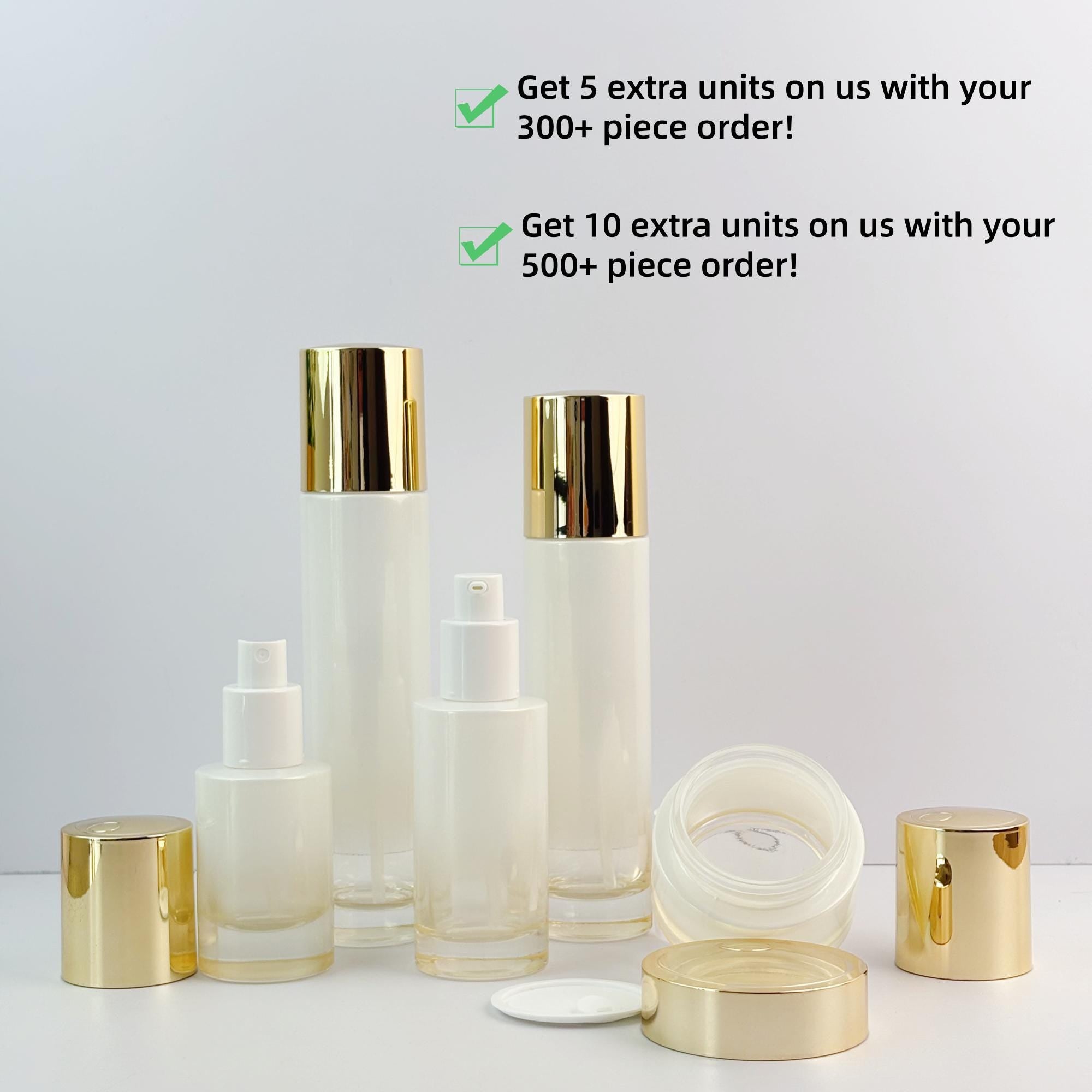 Luxury White Gradient Glass Cosmetic Container