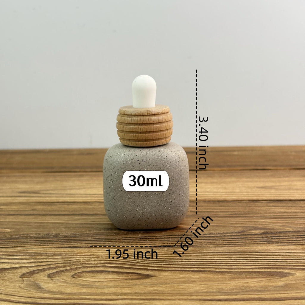 30ml Square Glass Dropper Bottle with Wood Cap