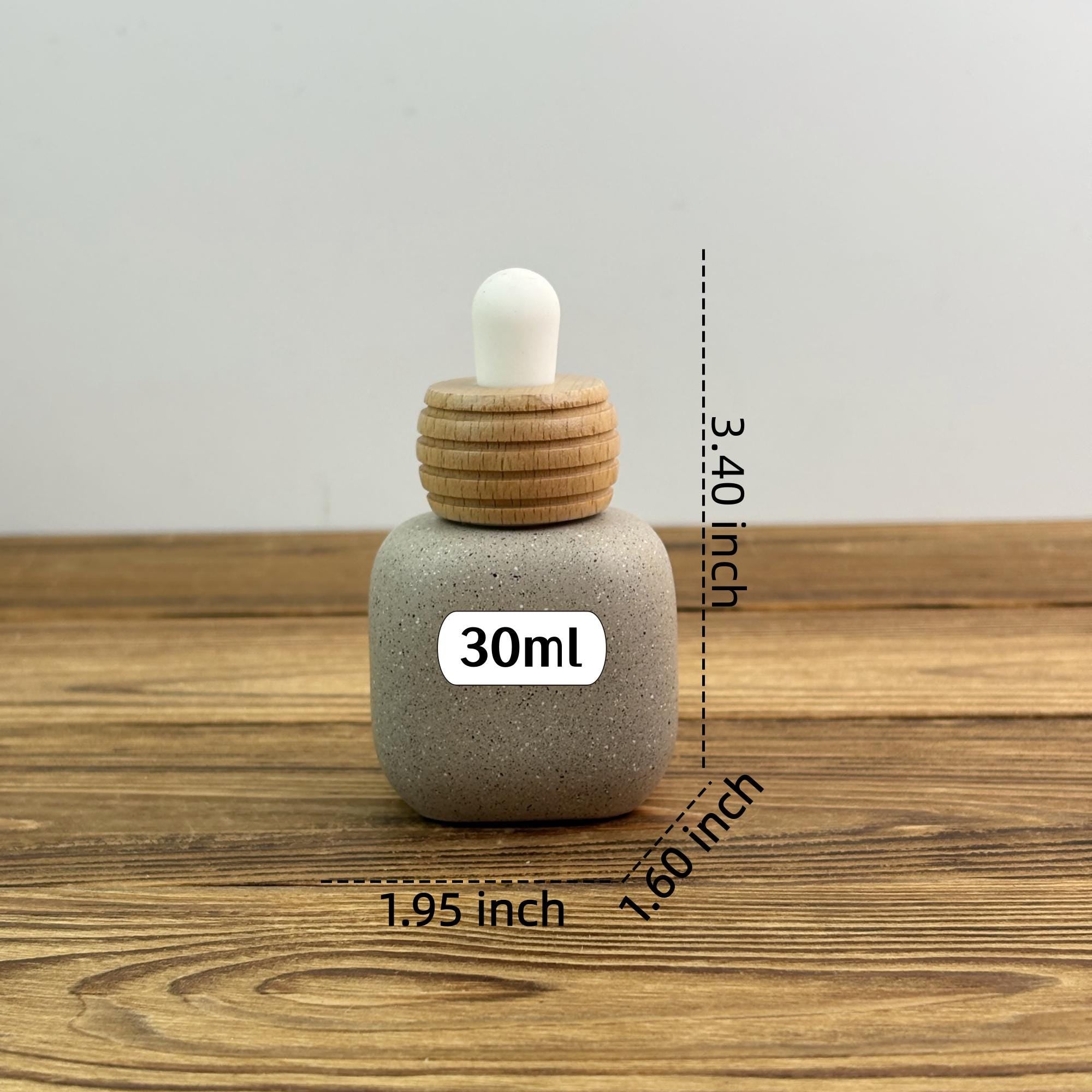 30ml Square Glass Dropper Bottle with Wood Cap