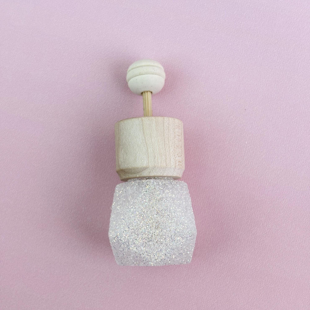 Glittery Glass Reed Diffuser Bottles with Wooden Lid & Bamboo Stick