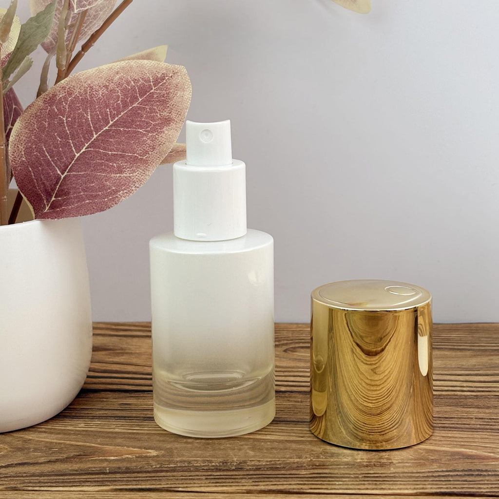 Luxury White Gradient Glass Cosmetic Container