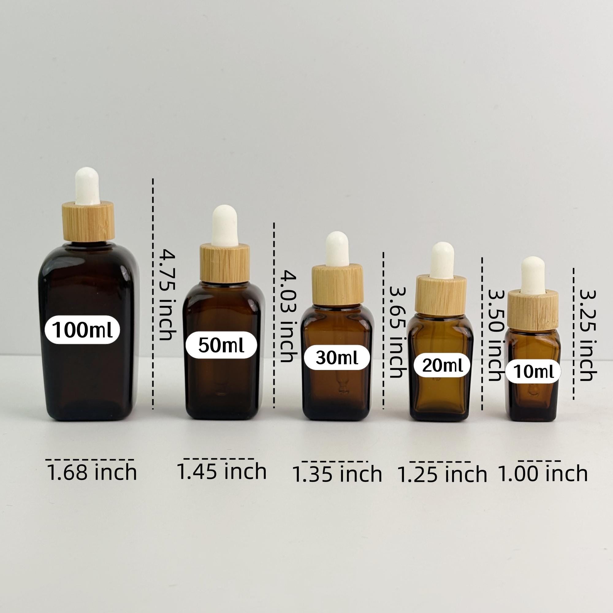 Amber Glass Dropper Bottle with Bamboo Cap
