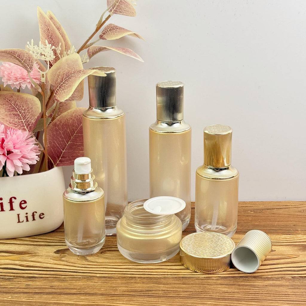 Luxury Gold Gradient Glass Skincare Packaging