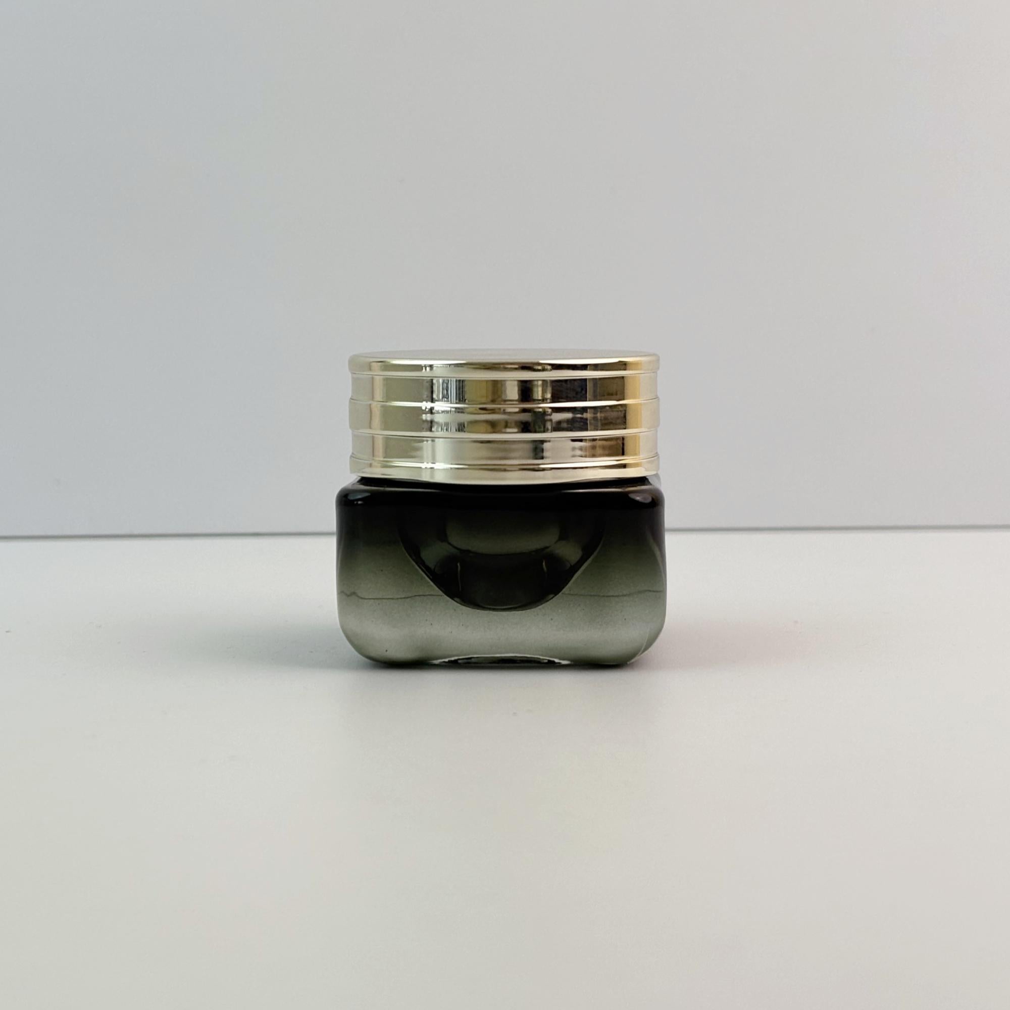 15g Luxury Square Glass Cream Jars with Shiny Gold Caps
