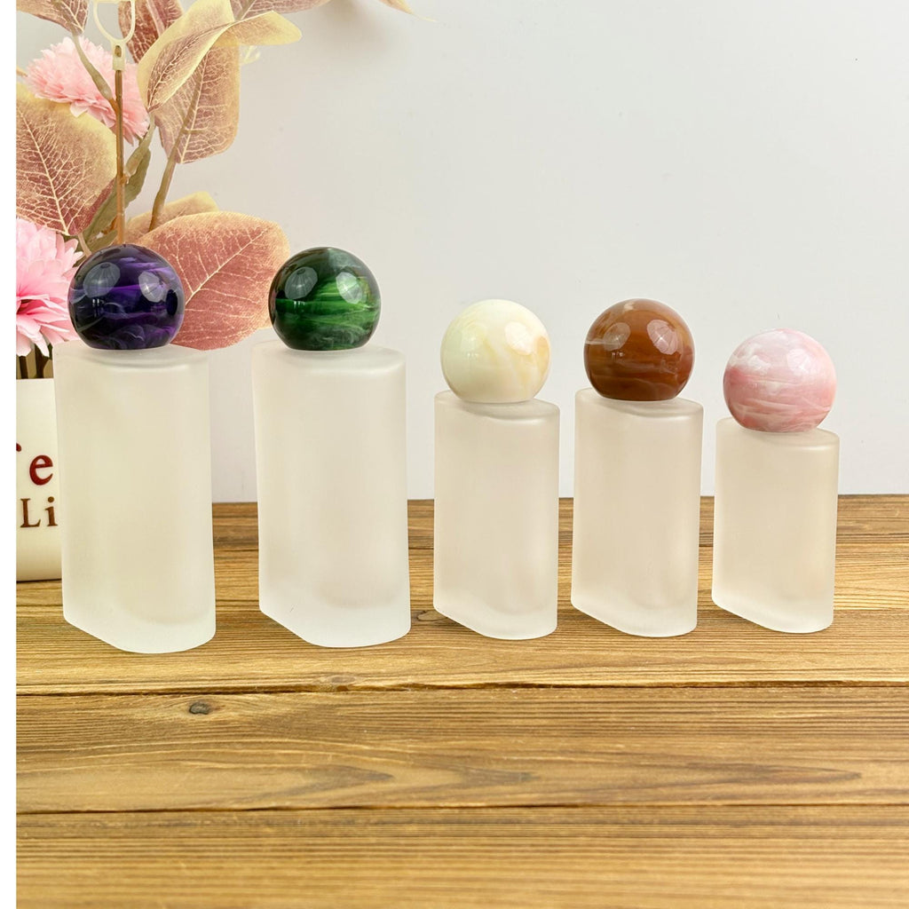 30ml 50ml 100ml Frosted Glass Spray Bottle with Marble Ball Cap