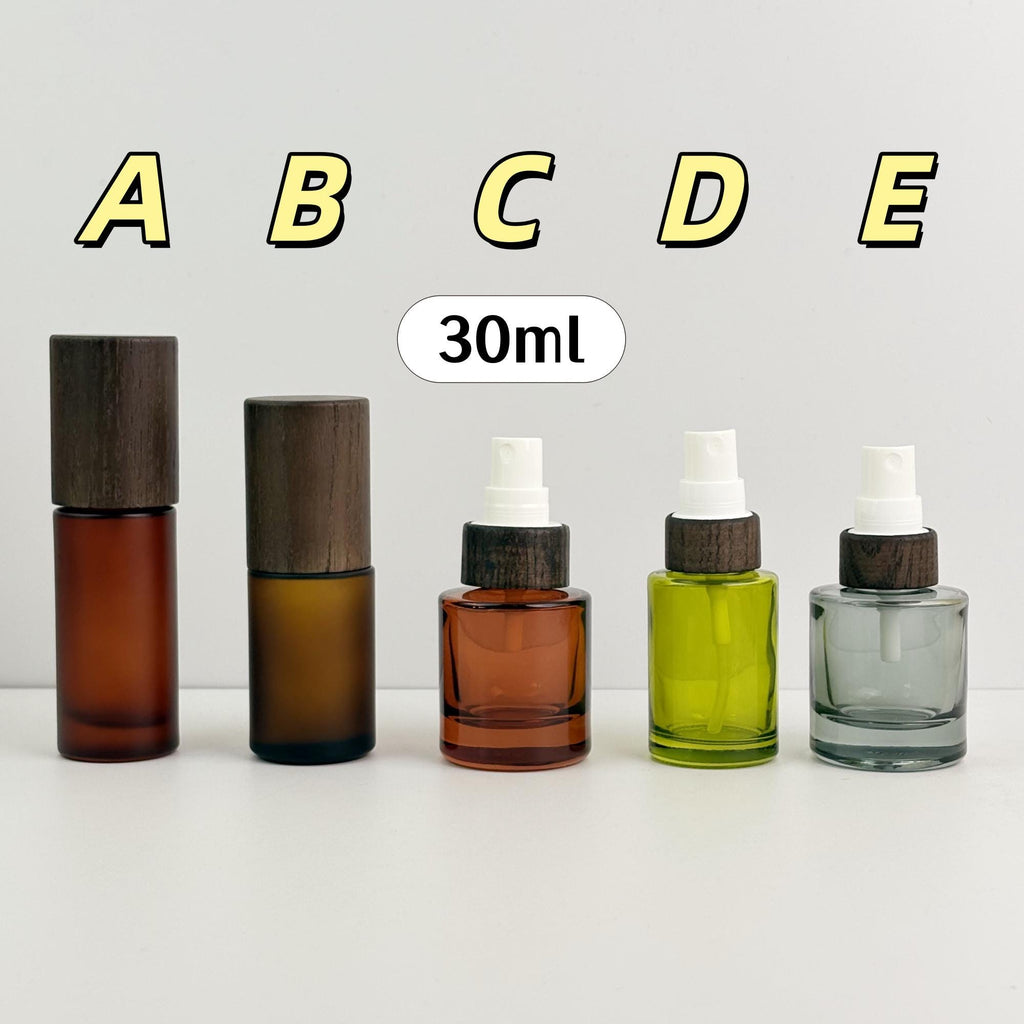 30ml Glass Spray Bottle with Wooden Cap