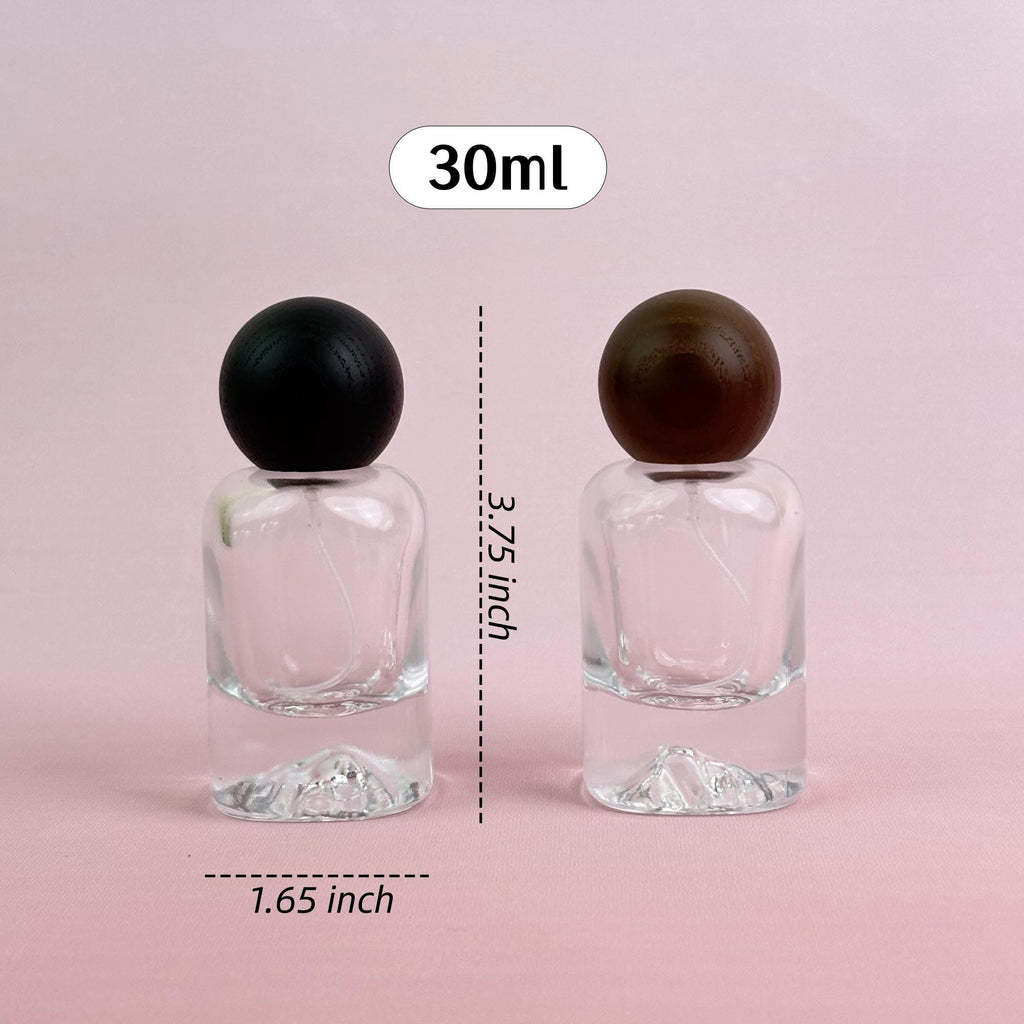 30ml Luxury Clear Glass Spray Bottles with Wooden Cap
