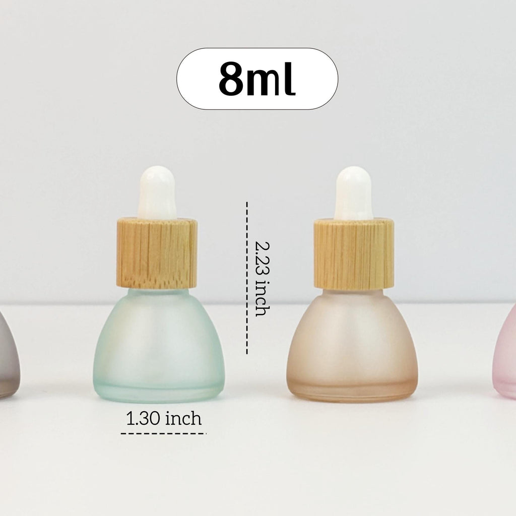 8ml Colorful Frosted Glass Dropper Bottle with Wooden lid