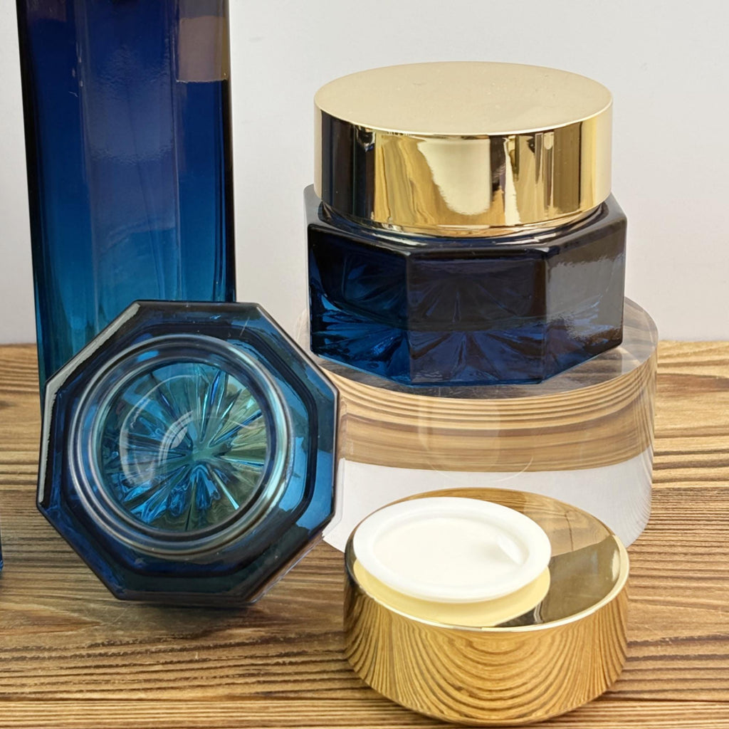 Luxury Gradient Blue Glass Bottles