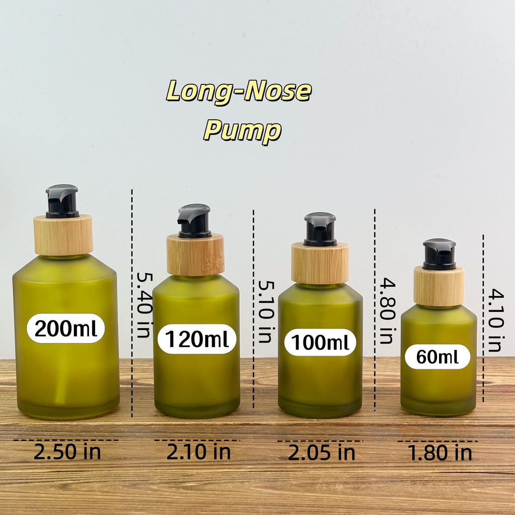 Green Glass Cosmetic Bottles and Jars