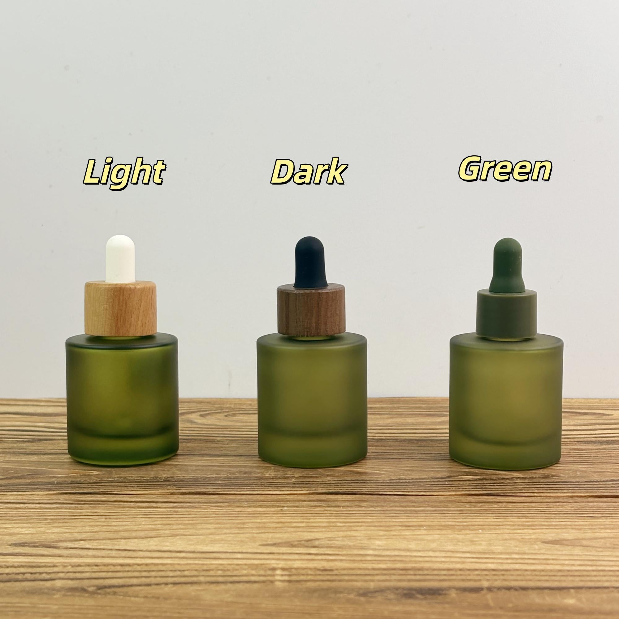 Olive Green Frosted Glass Spray Bottle