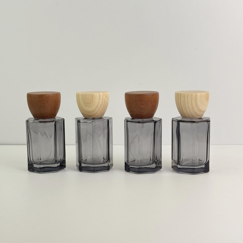 30ml 50ml Glass Spray Bottle with Wooden Cap