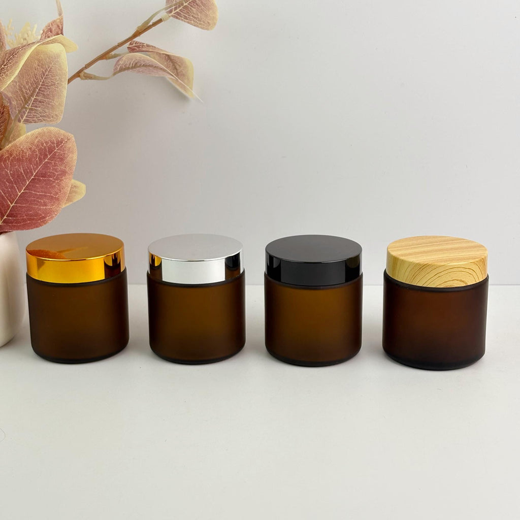 100g Amber Frosted Glass Cream Jar
