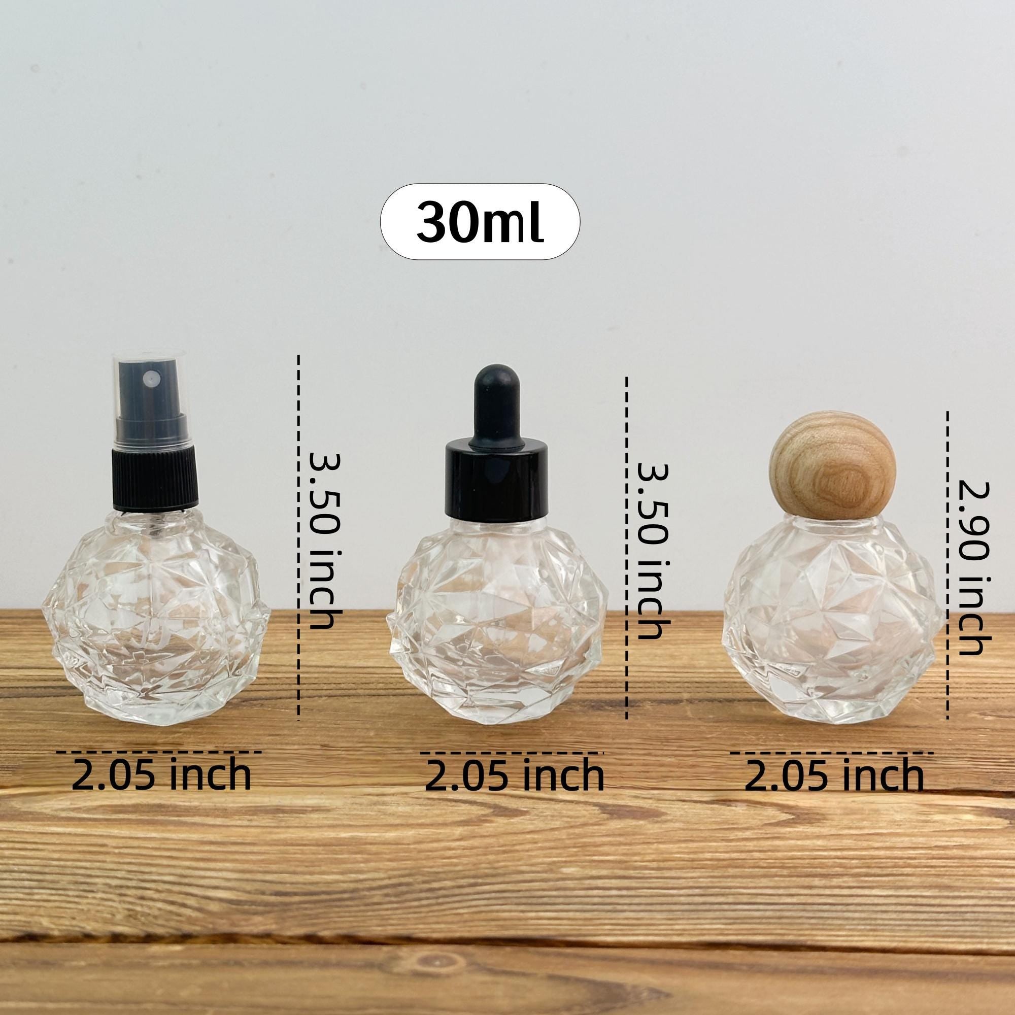 30ml Clear Faceted Glass Spray Bottle