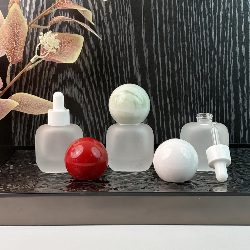 White Frosted Glass Dropper Bottle