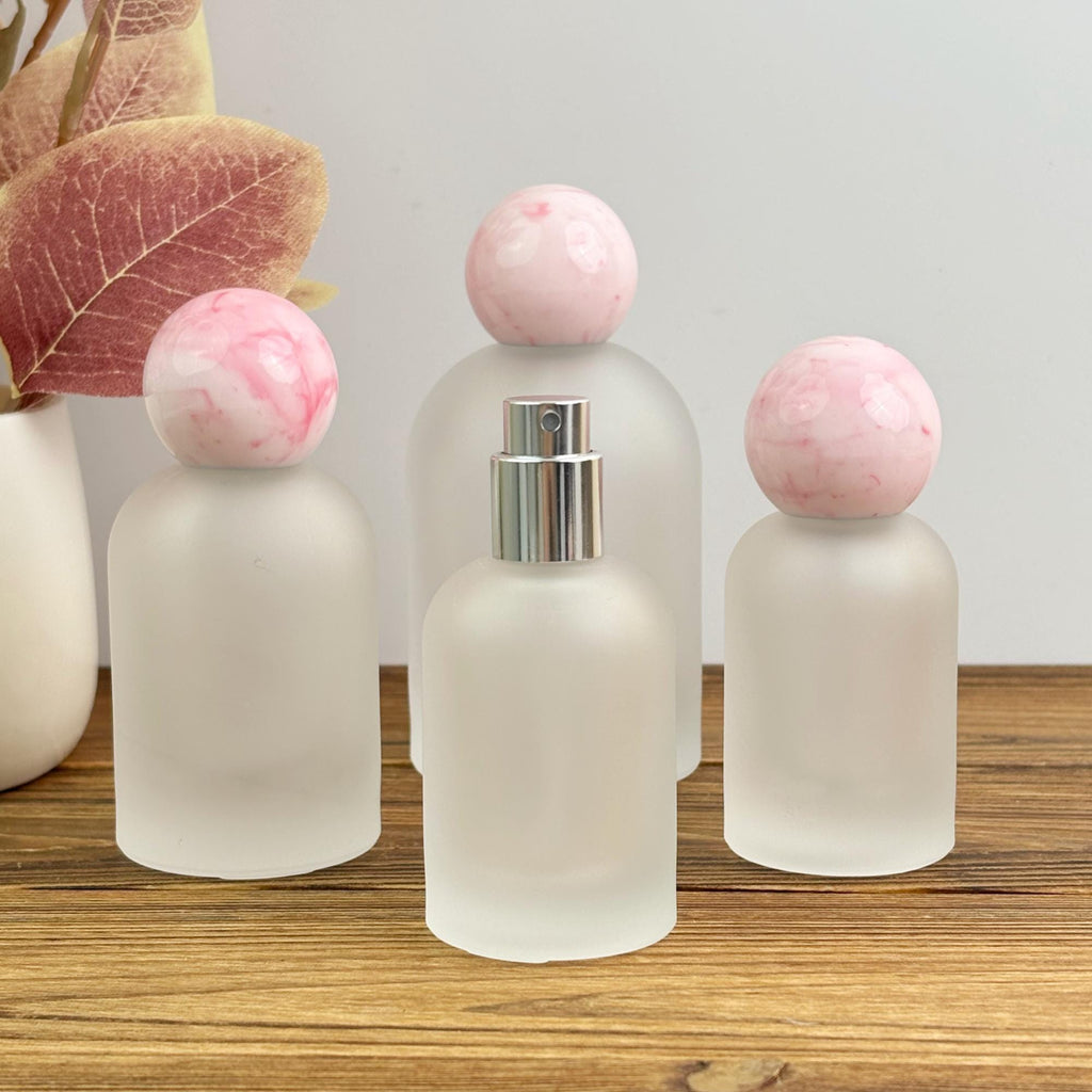 Frosted Glass Spray Bottle with Ball Cap