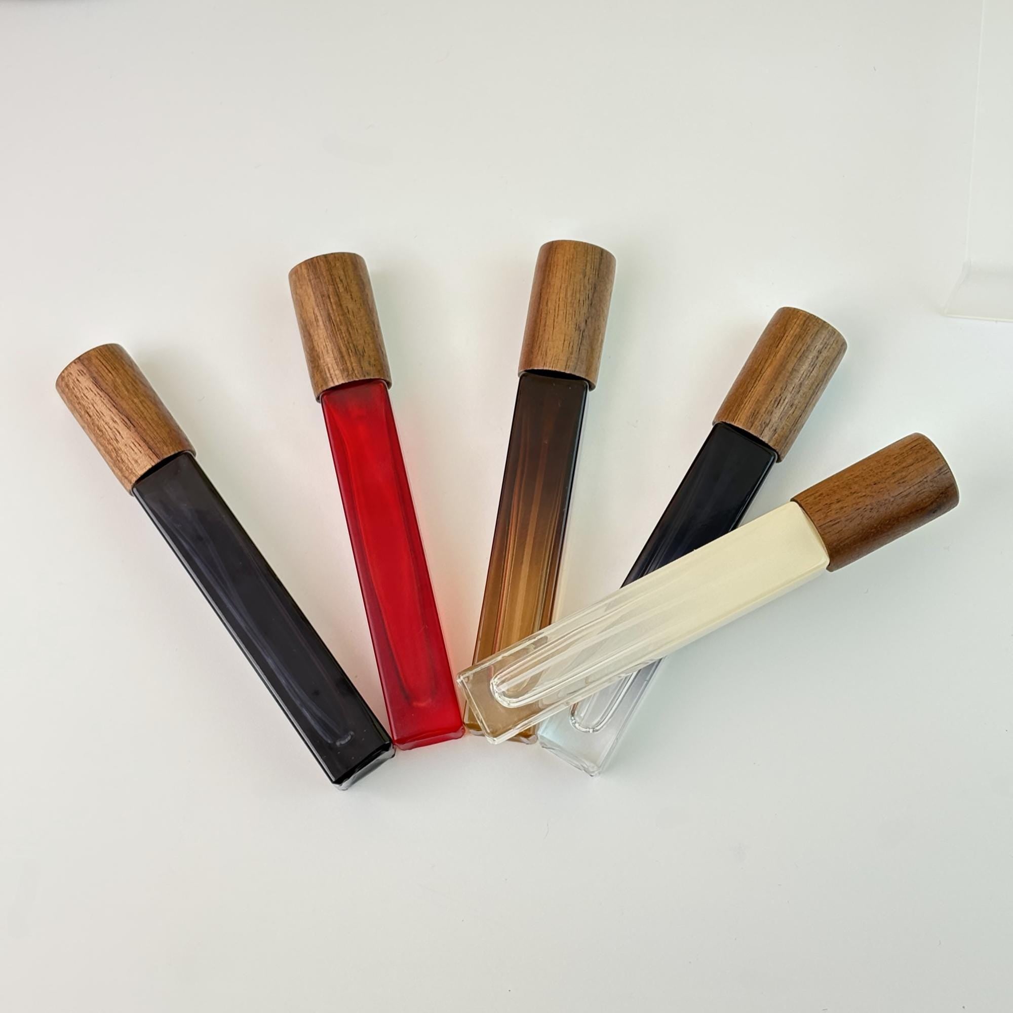 10ml Perfume Spray Glass Tube with Wood Cap
