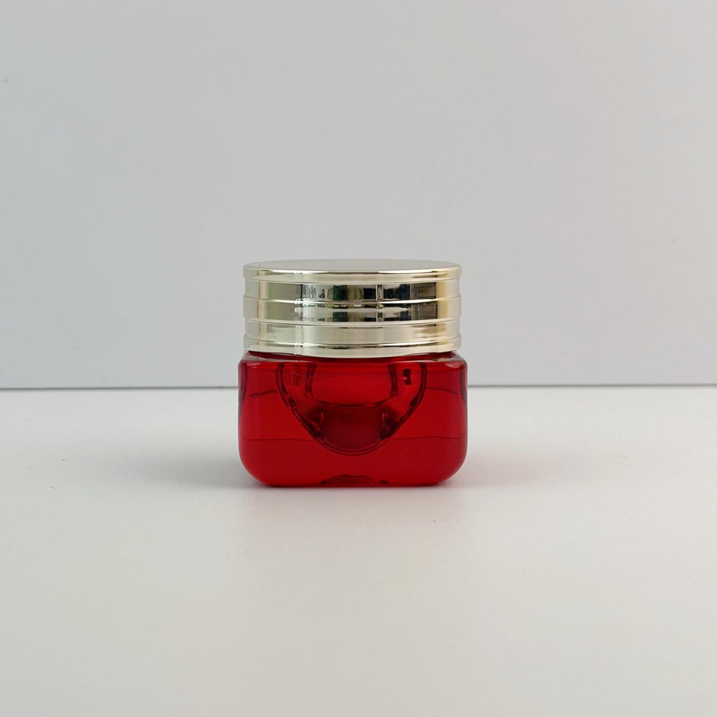 15g Luxury Square Glass Cream Jars with Shiny Gold Caps