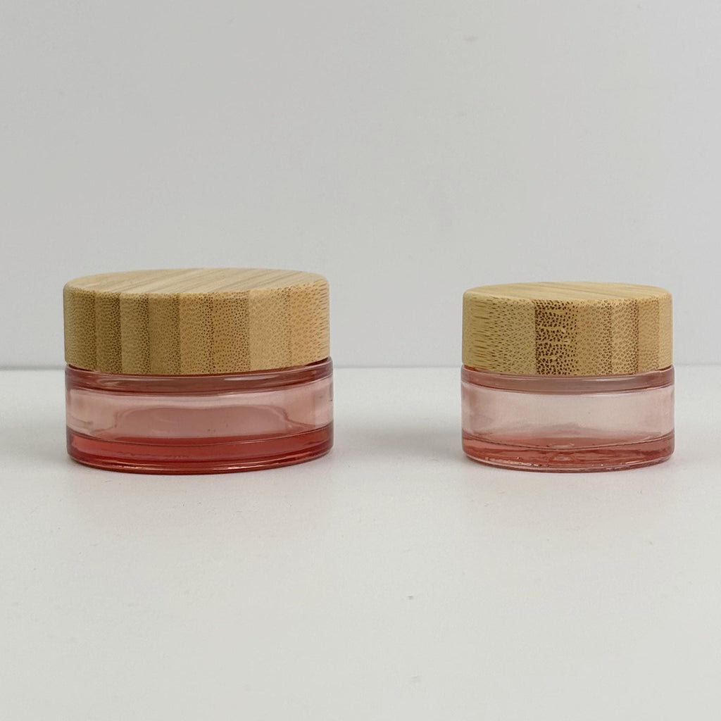 Pink Glass Cosmetic Container