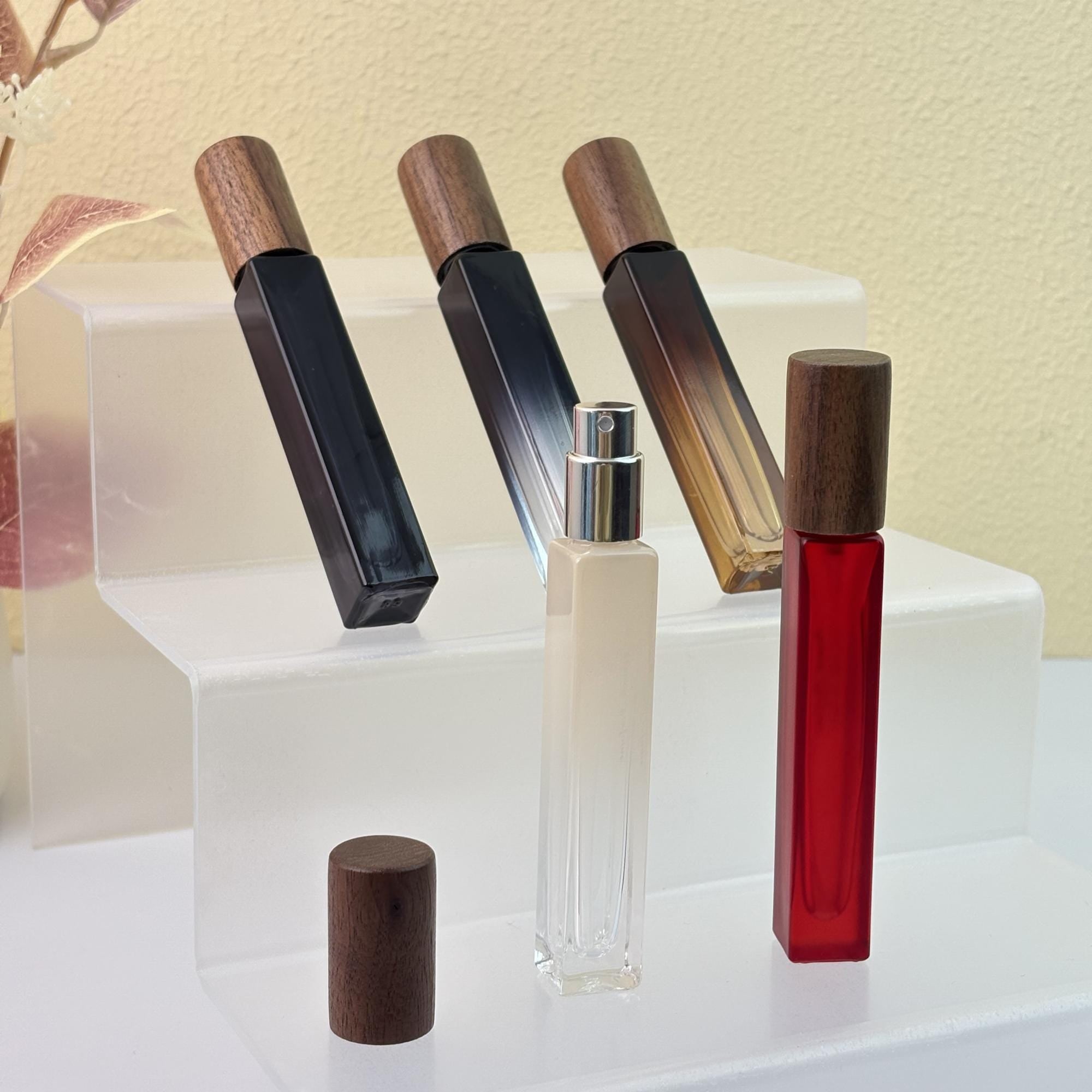 10ml Perfume Spray Glass Tube with Wood Cap