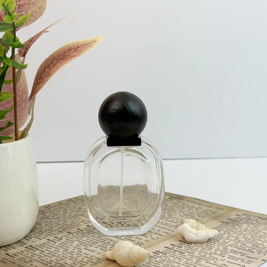 30ml Luxury Glass Perfume Bottle Set with Black Wooden Cap