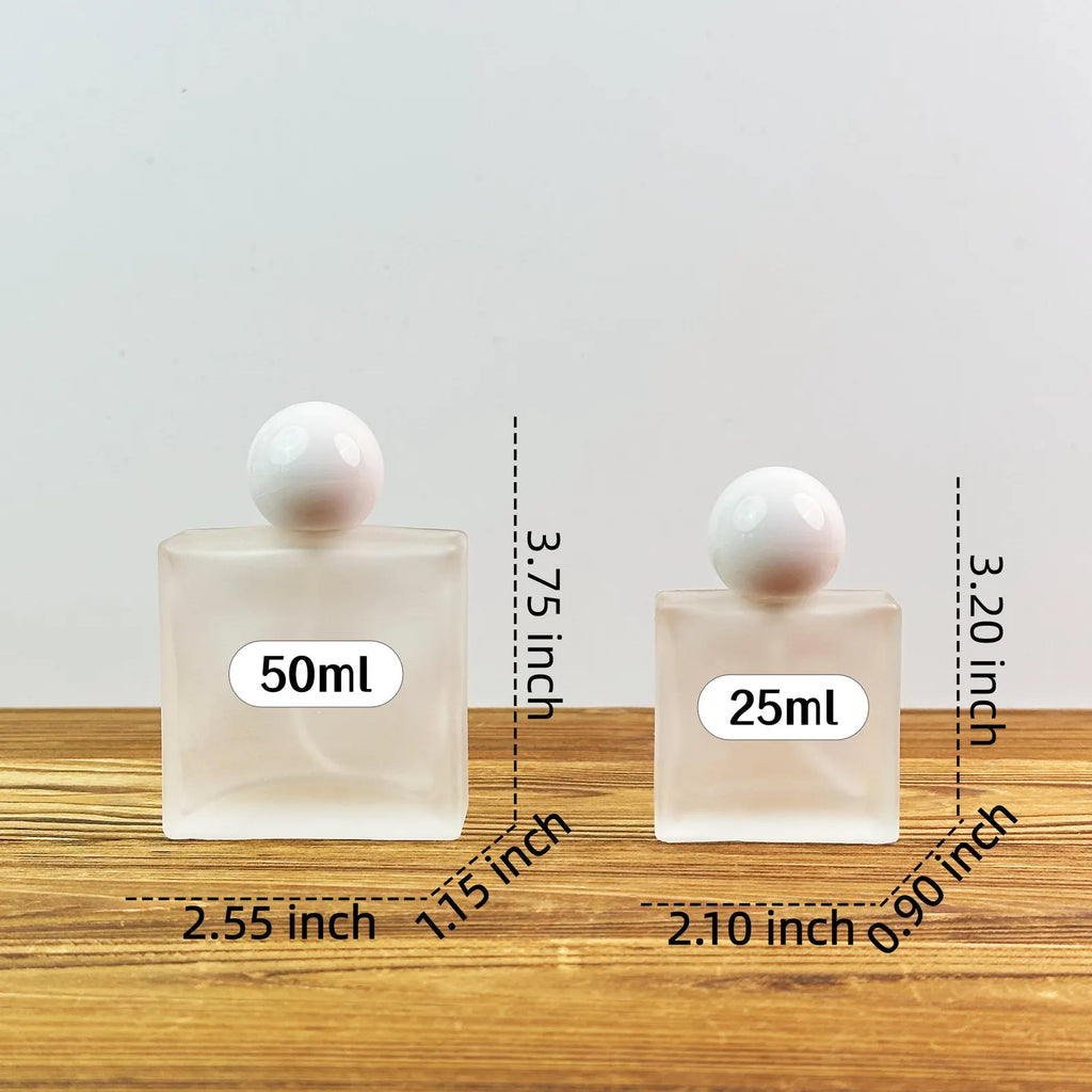 25ml 50ml Frosted Square Glass Spray Bottle