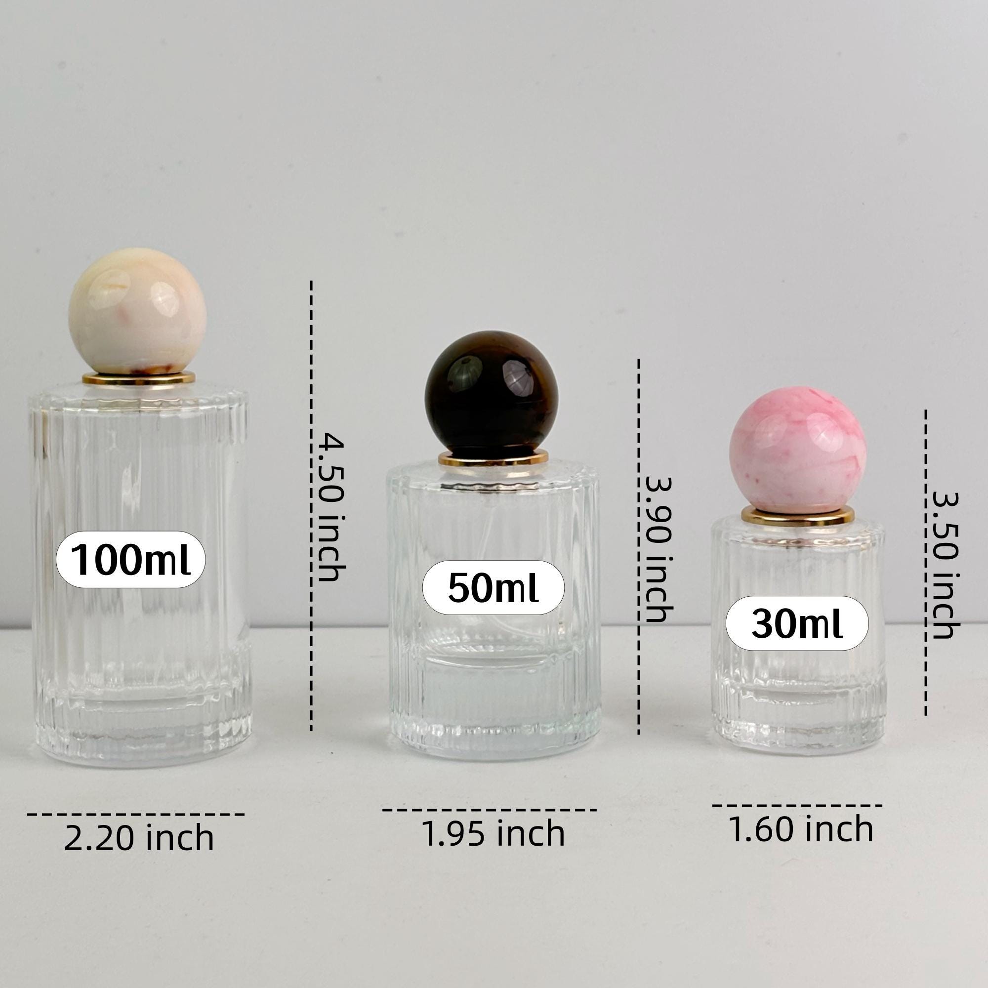 High-end Clear Ribbed Glass Spray Bottle with Marble Ball
