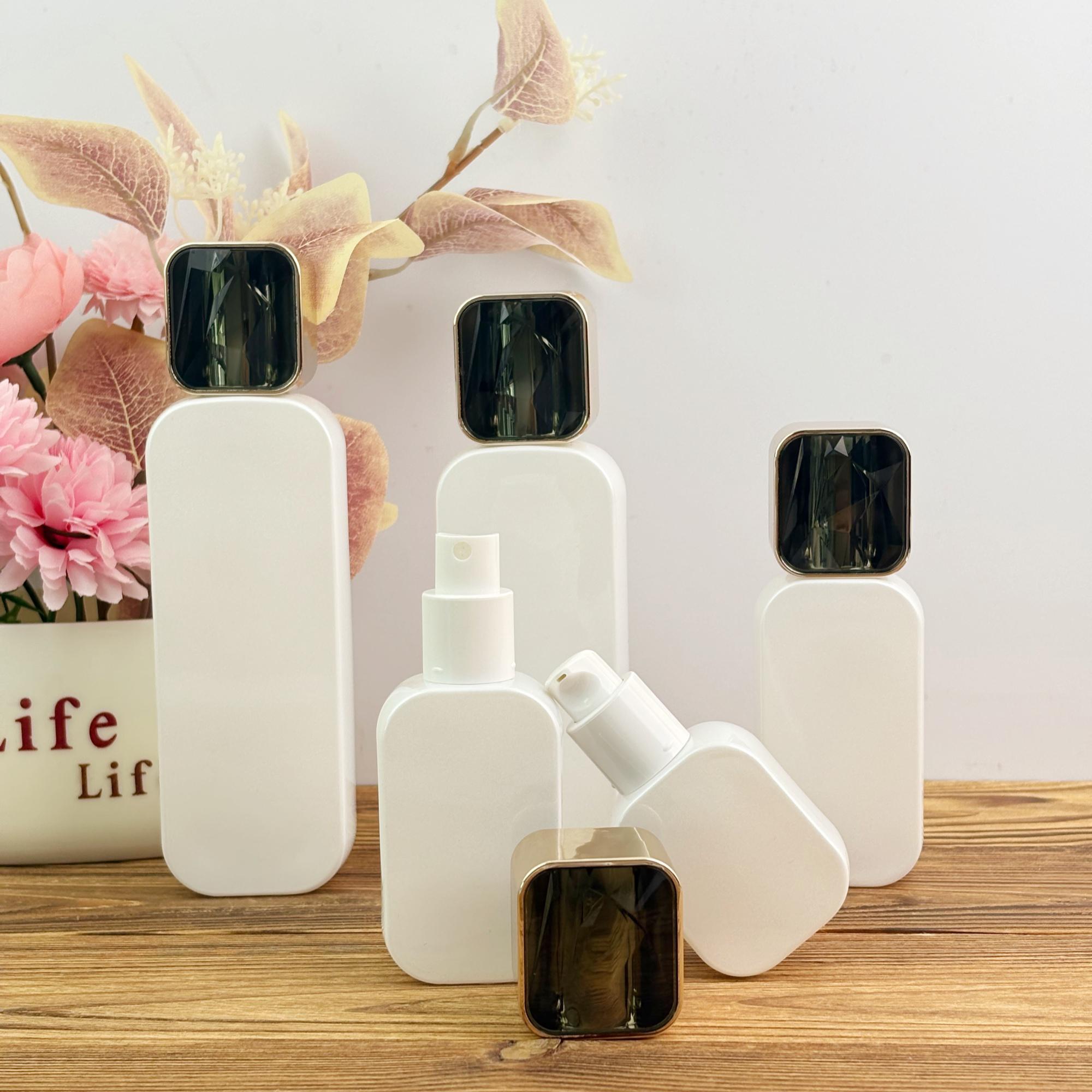 Pearl White Glass Lotion Bottle