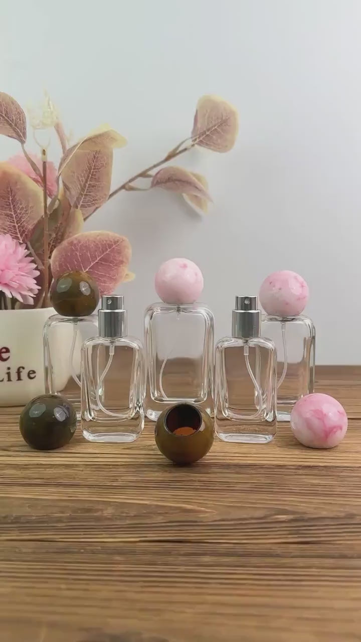 Empty Clear Square Glass Spray Bottle