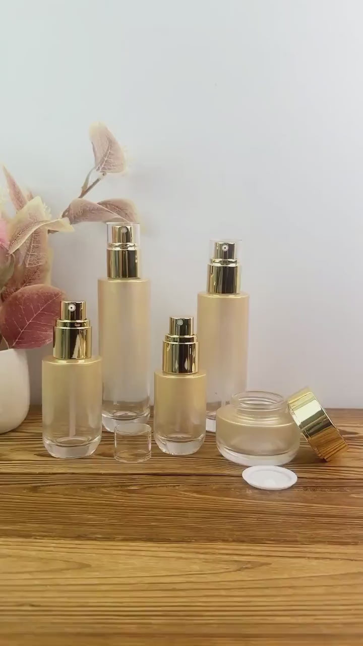 Luxury Gradient Gold Glass Skincare Packaging