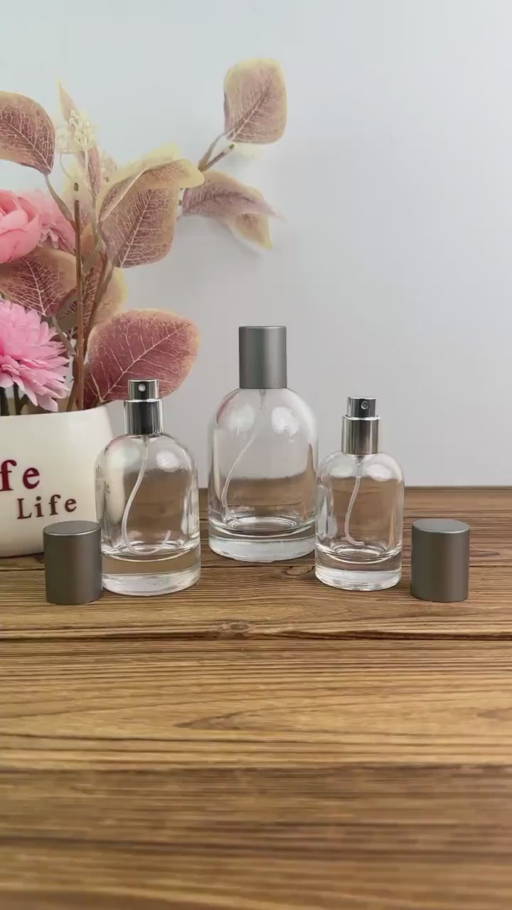 30ml/50ml/100ml Minimalist Clear Round Glass Spray Bottles