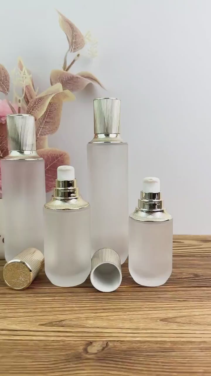 Minimalist Frosted Glass Lotion Pump Bottles