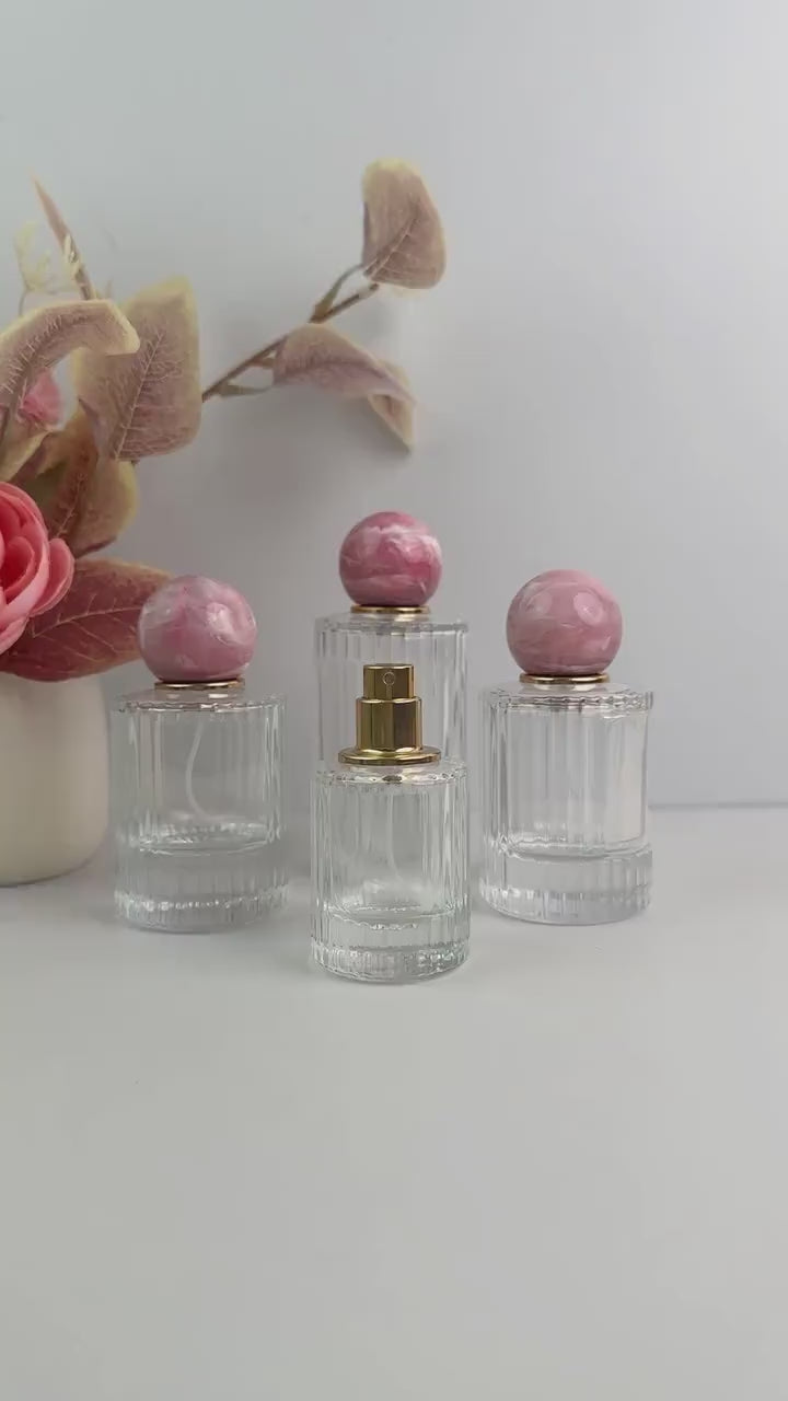 Luxury Clear Striped Glass Spray Bottle
